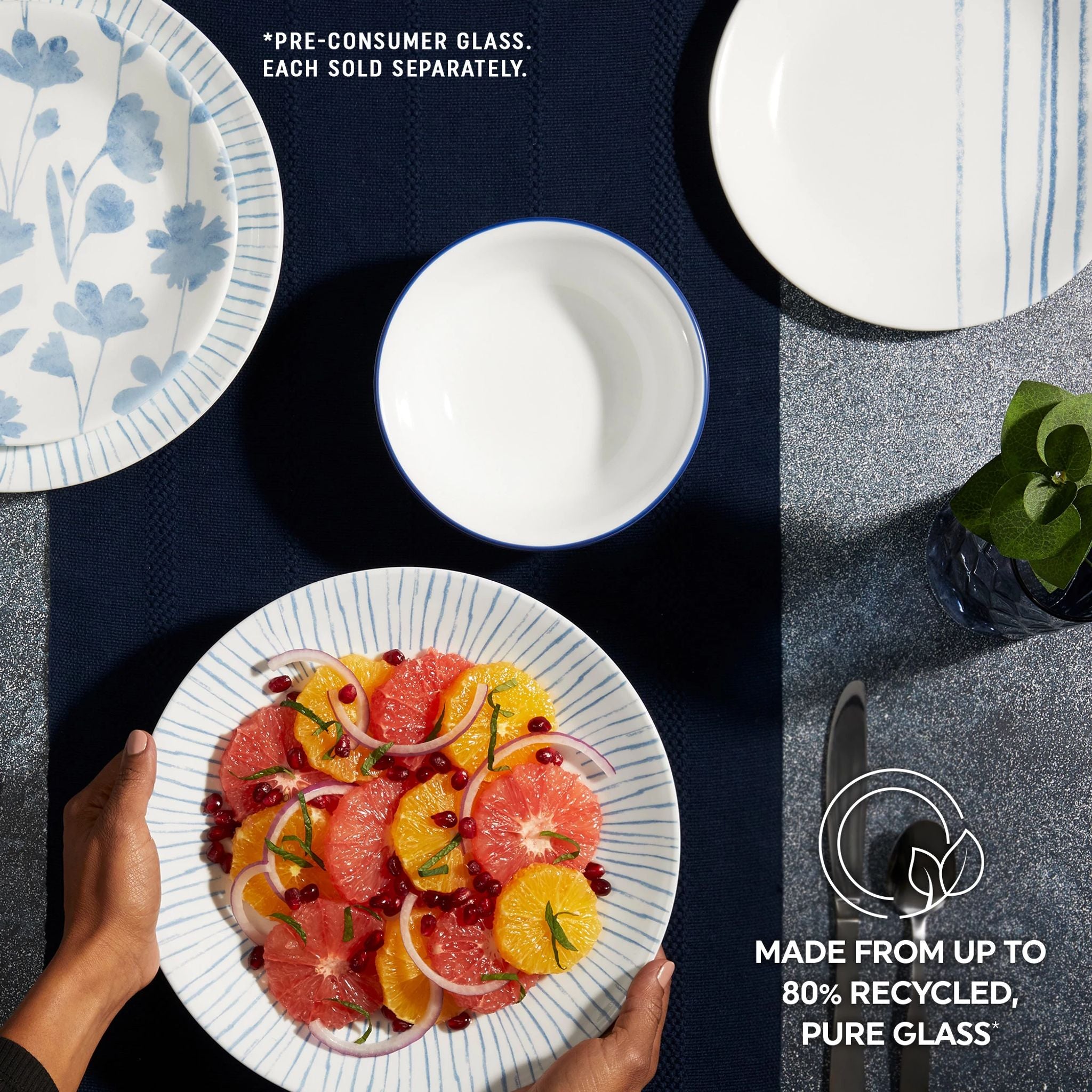 Corelle® Botanical Stripes 8.5 Salad Plate. Floral - Image 6