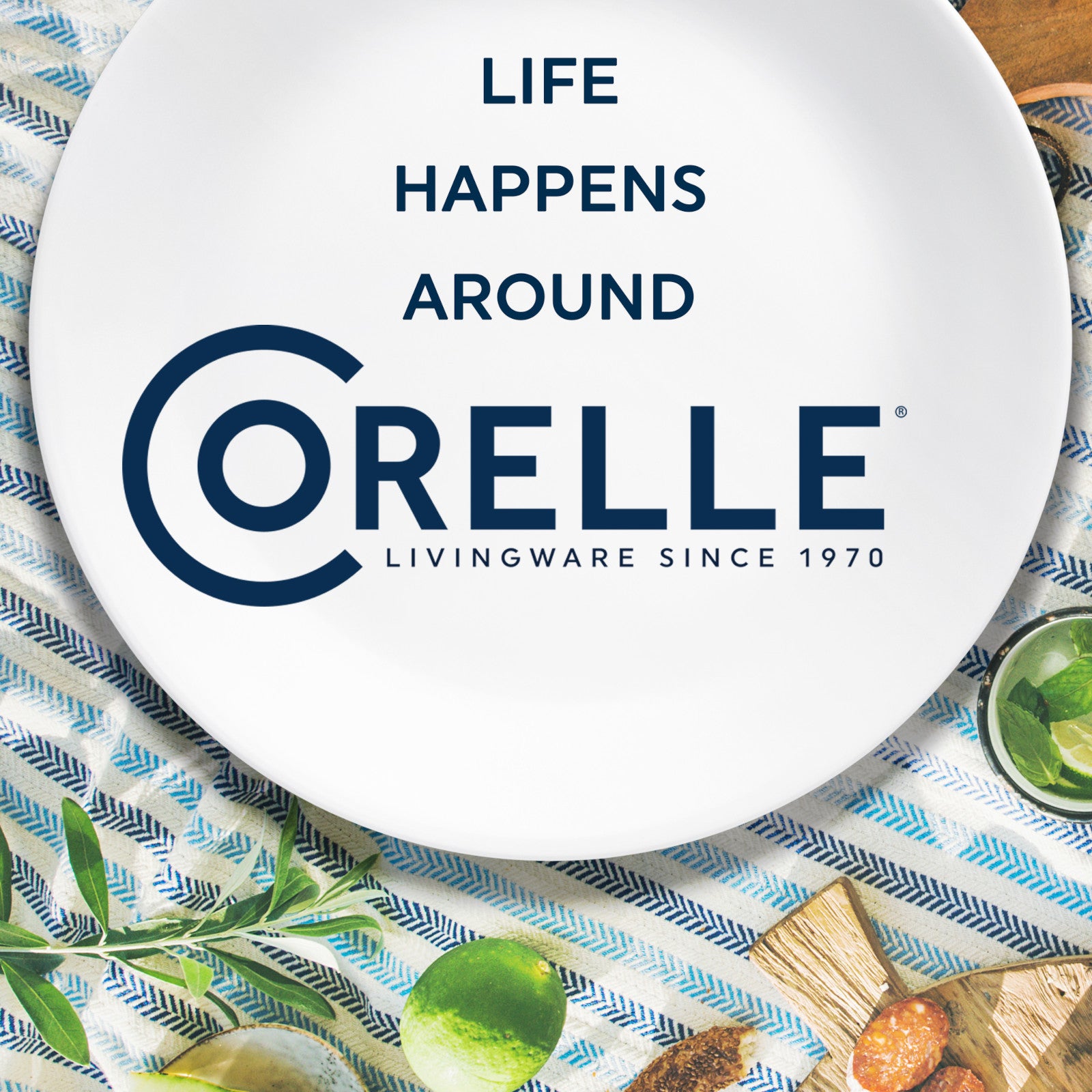 Corelle® Cobalt Circles 6.75 Appetizer Plate - Image 7